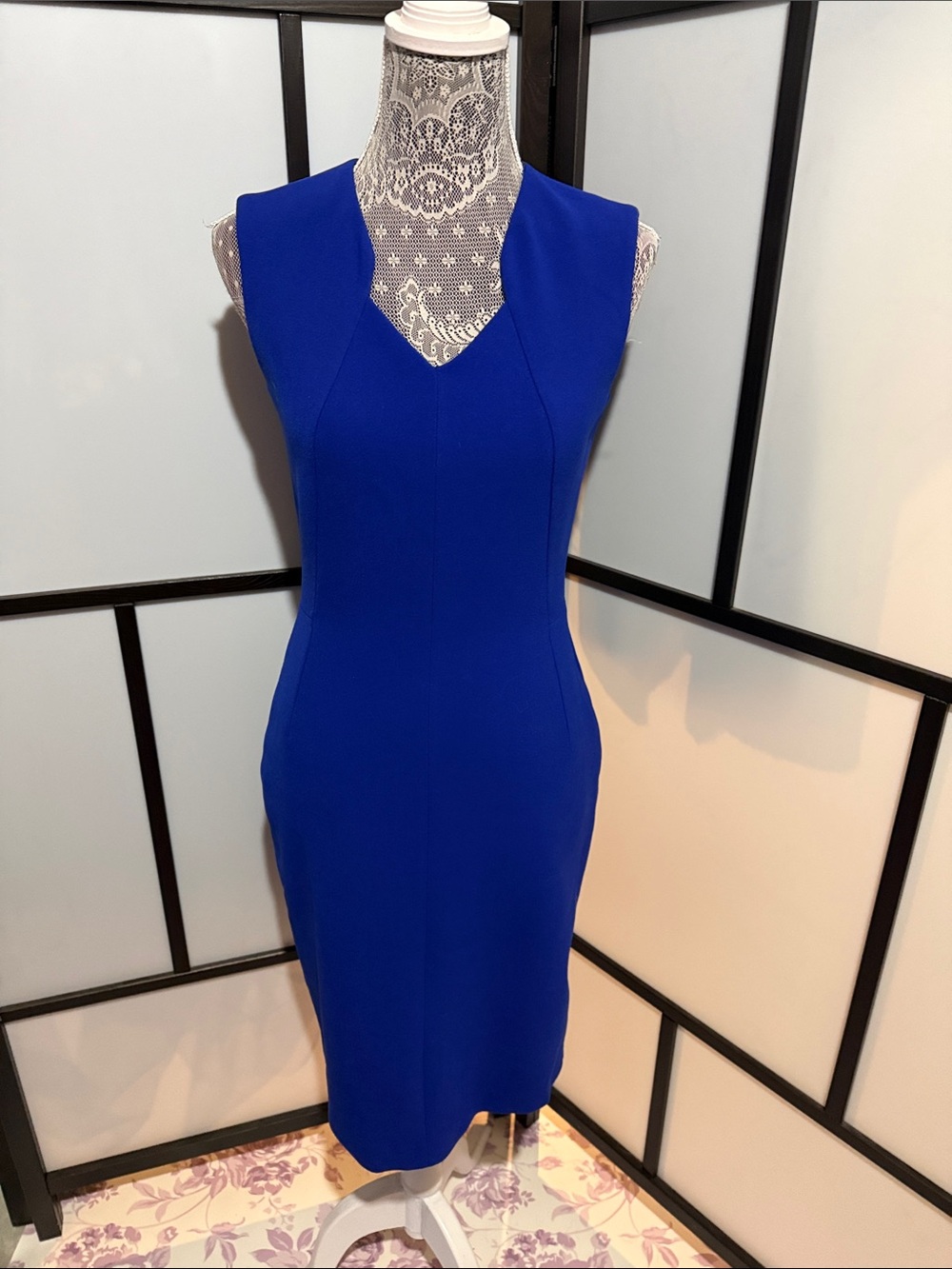 Hugo Boss Cobalt Blue Sleeveless Sheath Dress